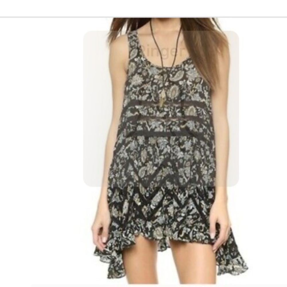 Free People voile and lace trapeze slip